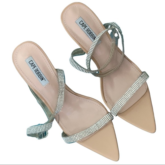 Cape Robbin Shoes - CAPE ROBBIN -Rhinestones Clear Straps Heels
